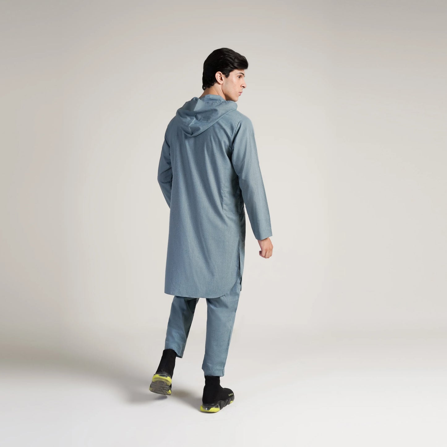 Aegean Teal Contemporary Kurta Hoodie Suit