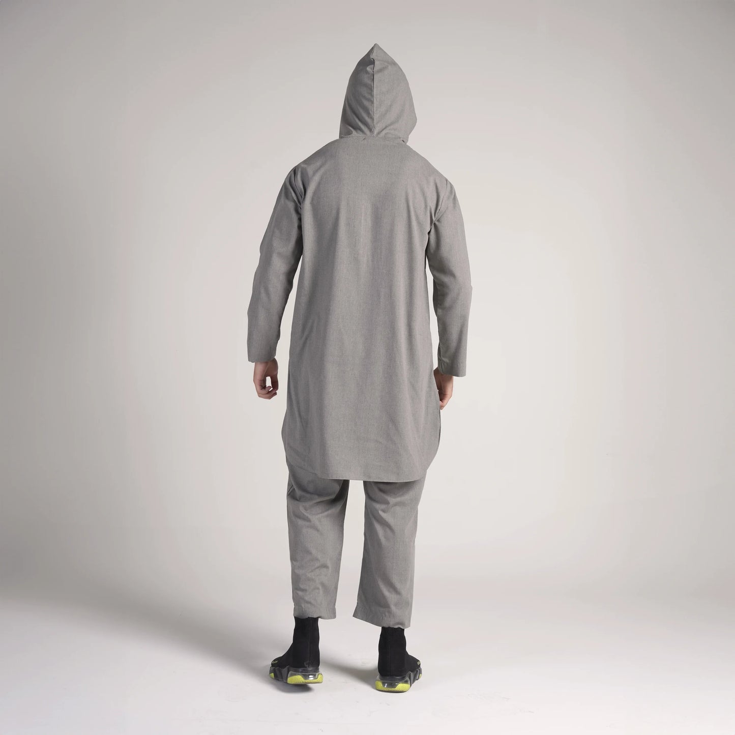 Steel Contemporary Kurta Hoodie Suit