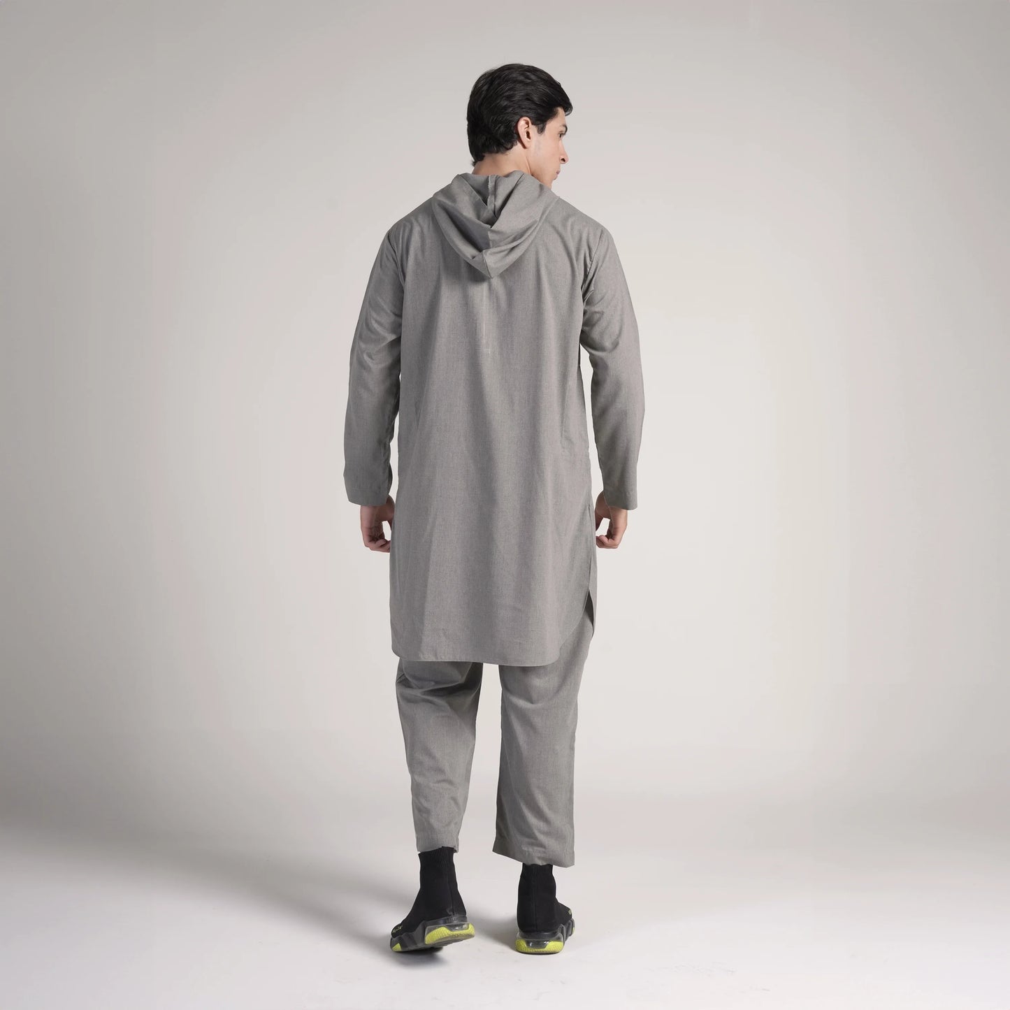 Steel Contemporary Kurta Hoodie