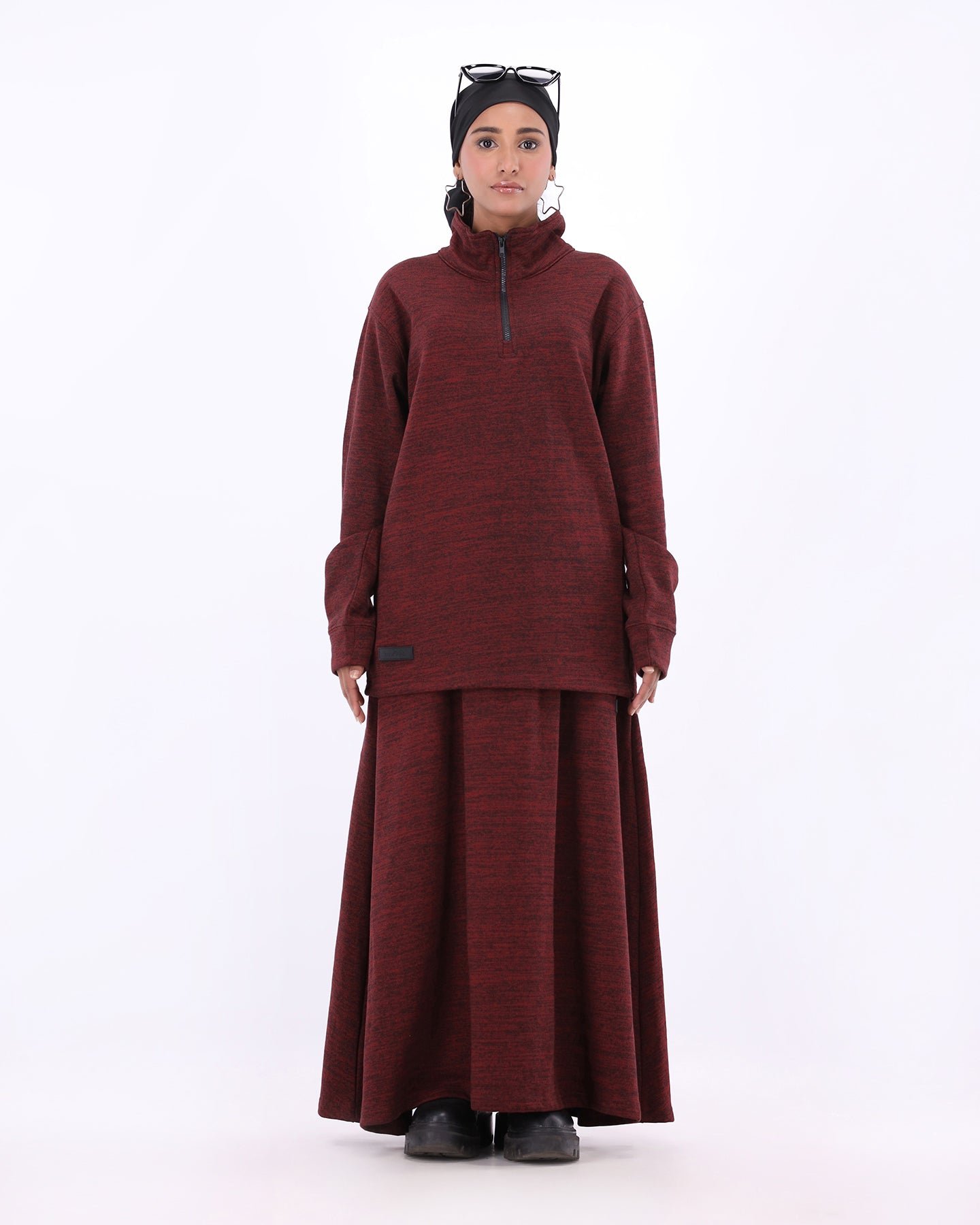 Milano Mock Neck Shirt - Red